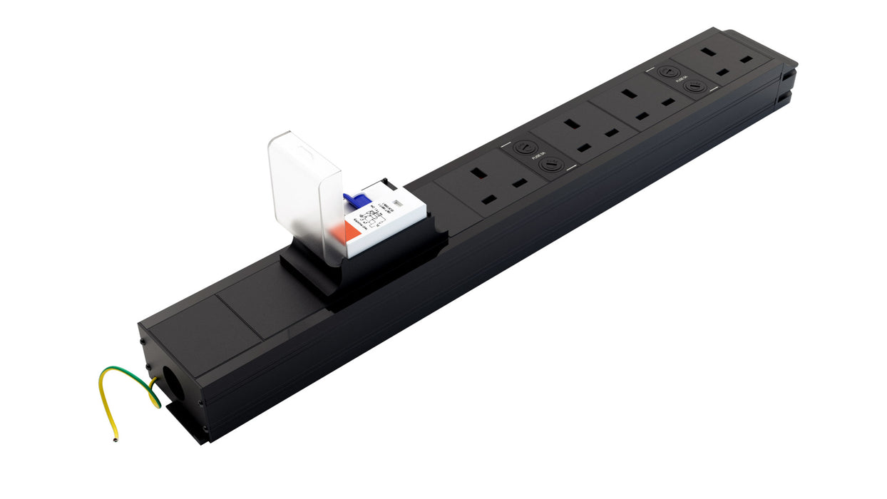 P-PACK4/PF/RCBO - 4 Power RCBO Protected Under Desk Unit