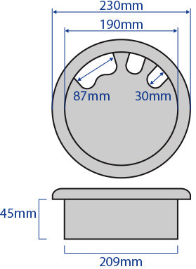 209mm Plastic white Floor Grommet