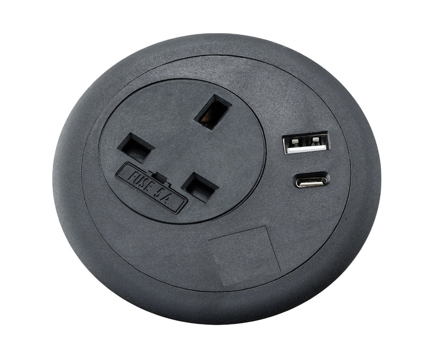 PG80B/USB - 80mm Power & USB Desk Grommet