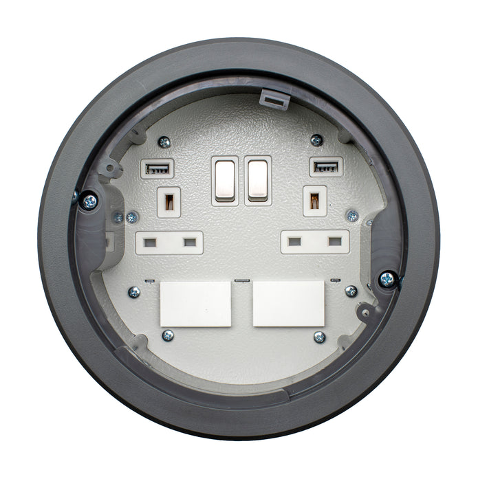 FGG169USB/D - 169mm Plastic Power Only Grommet with 2 USB & 2 Data Spaces