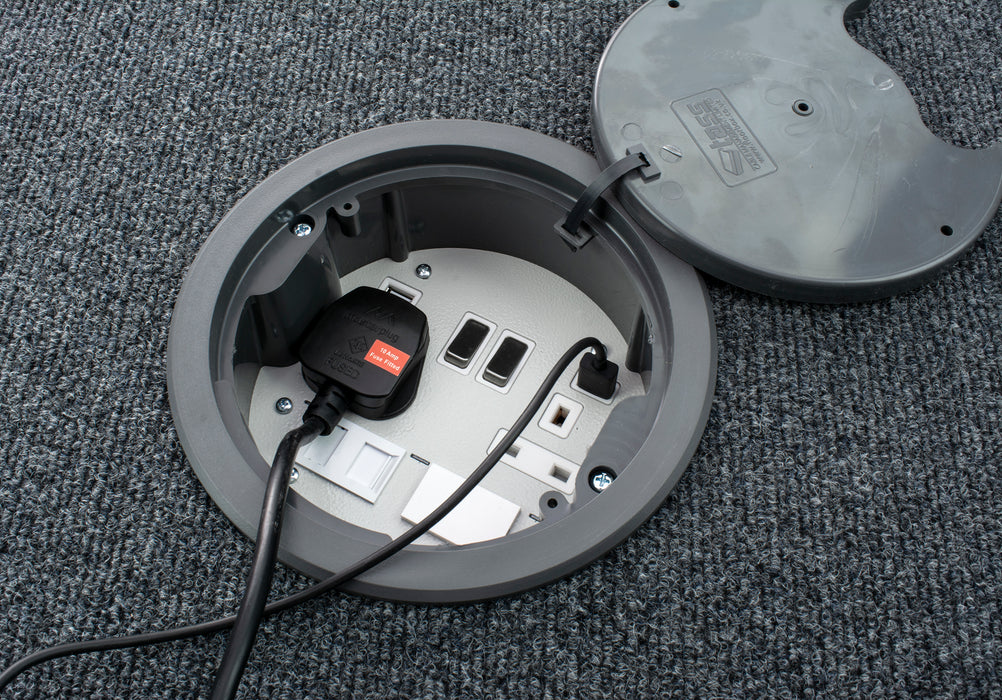 FGG169USB/D - 169mm Plastic Power Only Grommet with 2 USB & 2 Data Spaces