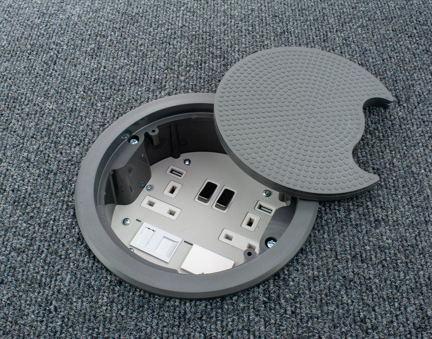 FGG169USB/D - 169mm Plastic Power Only Grommet with 2 USB & 2 Data Spaces