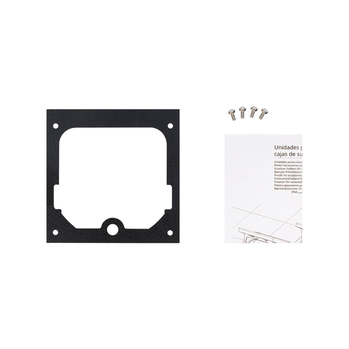 KFH140/72 - Single IP66 Mechanism with Brushed Stainless Steel Lid includes 13A UK Socket & Blank Media Slot