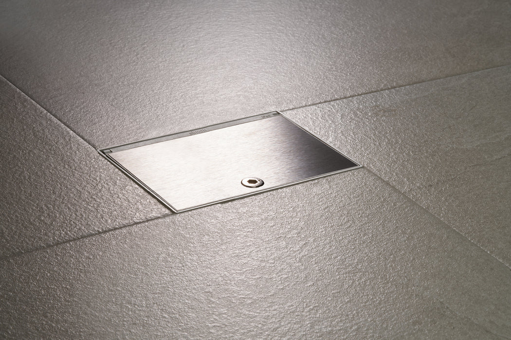 KFH240/72 - Double IP66 Mechanism with Brushed Stainless Steel Lid includes 13A UK Sockets & Blank Media Slot