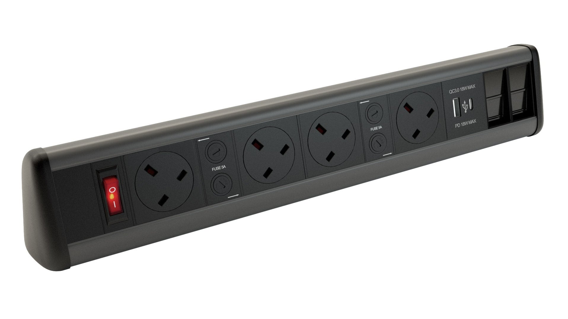 P-PACK4/USB/2S - 4 Power 2 USB 2 Data Desktop Power Unit — Deskpower.co.uk