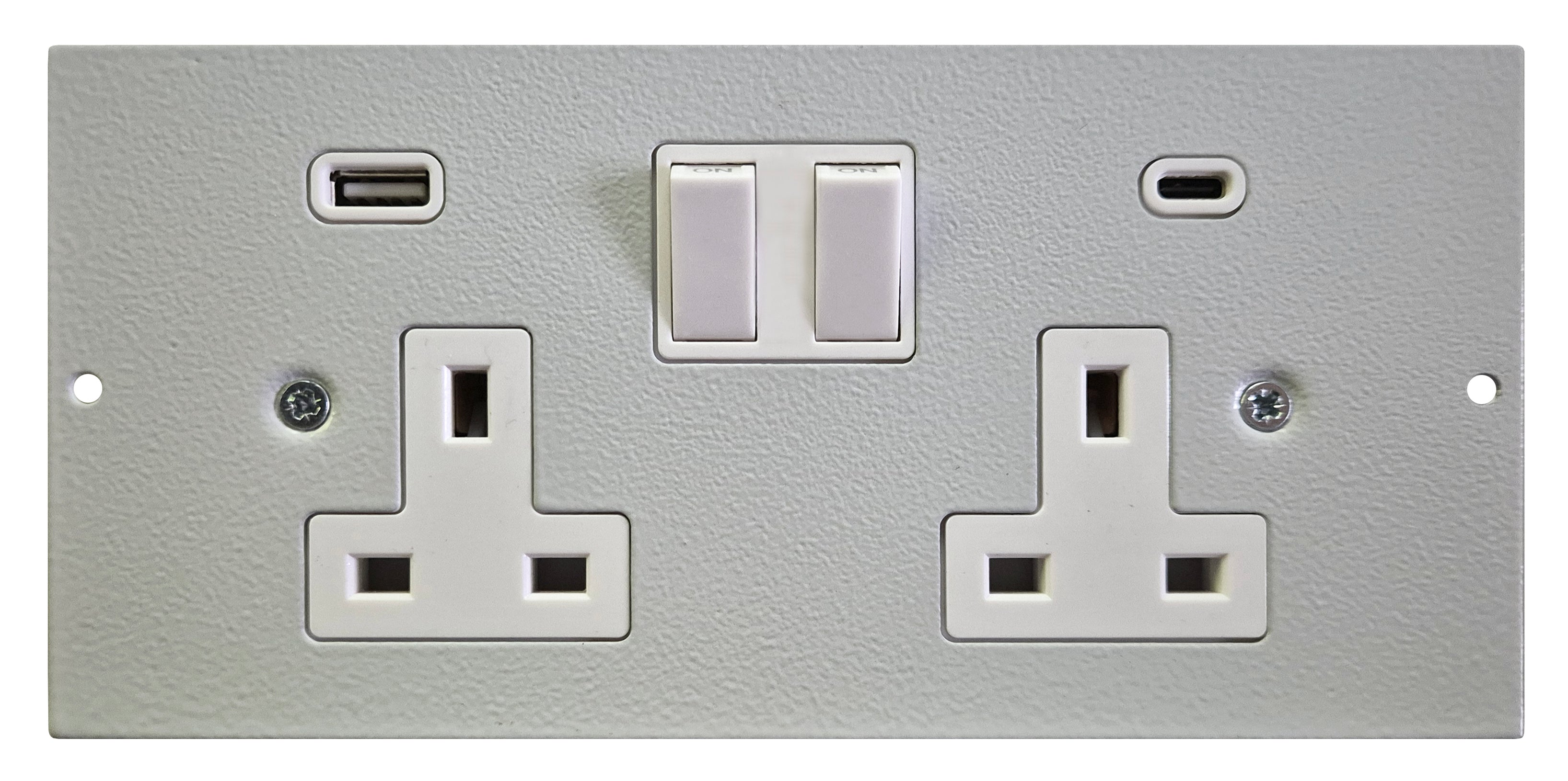 ST0291/USB - Twin Sockets with USB Plate — Deskpower.co.uk