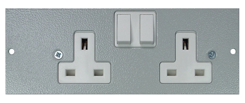 ST0290/SW/RH - Right Hand Twin Switched Sockets Plate (Side Wired)