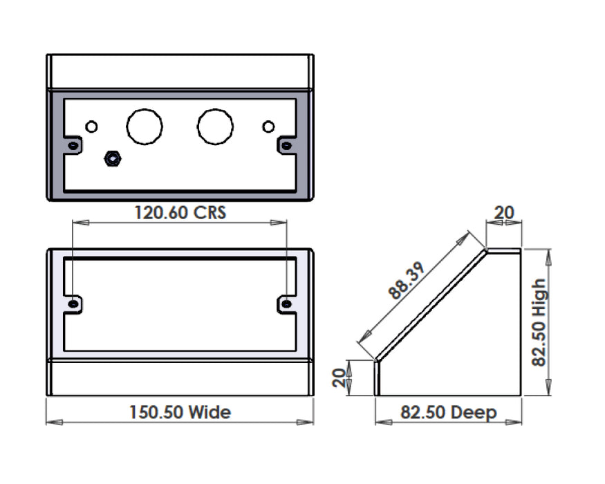 PD2W - Double Pedestal Box in White