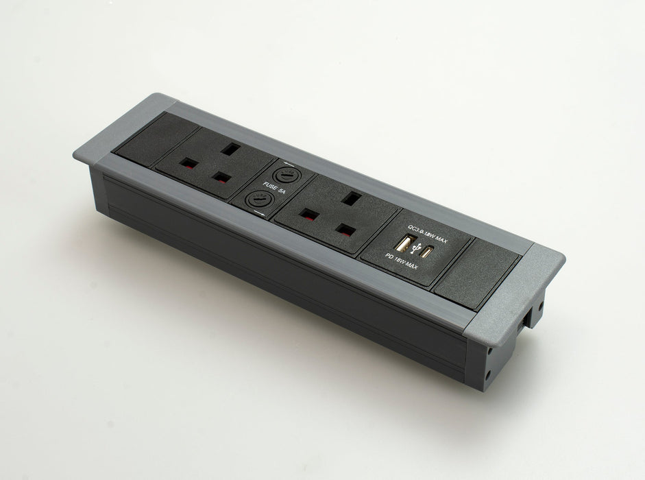 FM2/USB - 2 POWER 2 USB Flush Mounted Power Unit