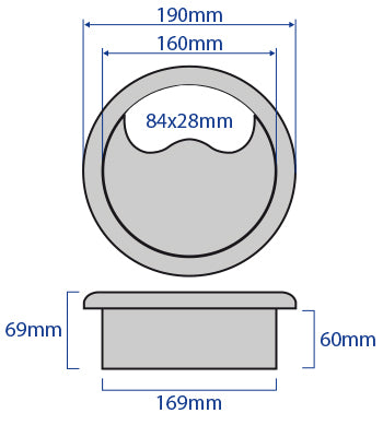 FGS169C - 169mm Stainless Steel Floor Grommet