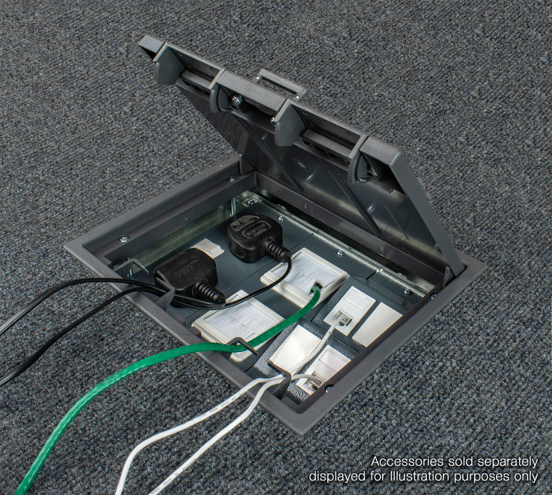 Euro Module Uk ST0304 - 2 x 50mm Euro Module Plate — Deskpower.co.uk